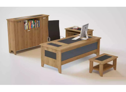 Set de oficina de alta calidad y elegante en estilo moderno hecho de madera resistente.