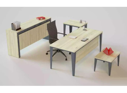 Muebles de oficina, escritorio moderno, mesa de centro, cómoda, mesa auxiliar, 4 piezas.