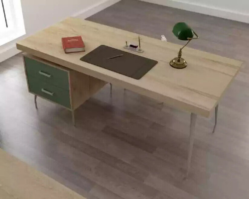 Juego de mobiliario de oficina de 4 piezas: escritorio, archivador, cómoda, mesa de centro.