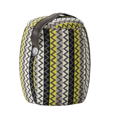 Taburete de tela gris-verde Pie de puff otomano - gris-verde