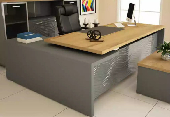 Set de oficina de alta calidad y moderno hecho de madera resistente en un estilo elegante.