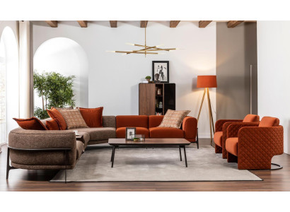 Moderno sofá esquinero en forma de L, sofás de tela, acero inoxidable, muebles para sala de estar, nuevo.