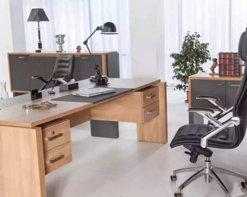 Mesa escritorio de madera de diseño de lujo para oficina, muebles de 206x102cm.
