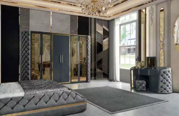 Armario guardarropa Armario Chesterfield Diseñador Armarios Tapizados 315cm