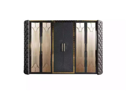 Armario guardarropa Armario Chesterfield Diseñador Armarios Tapizados 315cm