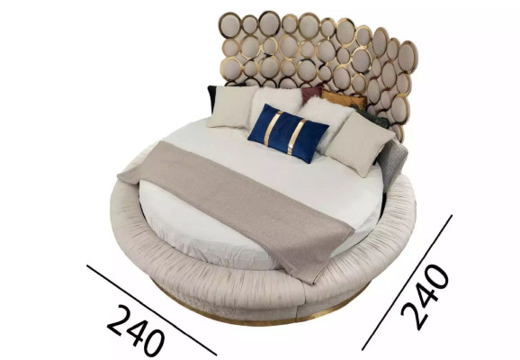 Conjunto de dormitorio moderno: cama + 2 mesitas de noche + tocador + espejo, 5 piezas.