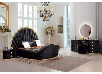 Muebles modernos y lujosos para dormitorios hechos con tela de alta calidad y madera resistente.