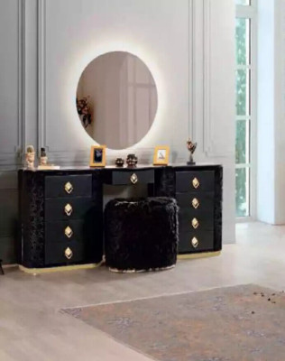 Muebles modernos y lujosos para dormitorios hechos con tela de alta calidad y madera resistente.