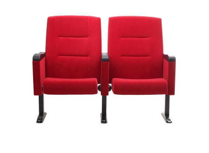 Sillón Art Deco Sofá de 1 plaza para diseño de teatro de lujo en textil rojo nuevo.