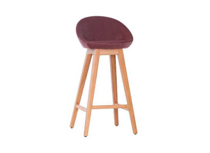 Silla lila moderna, taburete de bar diseñador, silla de madera elegante, muebles de lujo taburete