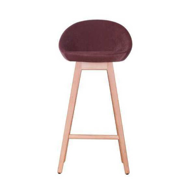Silla lila moderna, taburete de bar diseñador, silla de madera elegante, muebles de lujo taburete