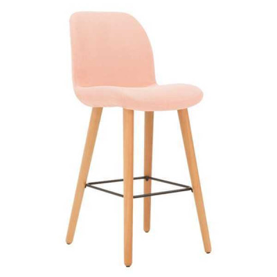 Silla rosa moderna Diseñador taburete de bar de madera elegante Muebles de lujo Taburete nuevo