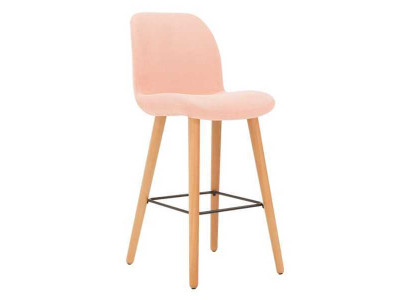 Silla rosa moderna Diseñador taburete de bar de madera elegante Muebles de lujo Taburete nuevo
