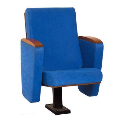 Sillón Art Deco Sillón Sofá de 1 plaza en diseño de teatro de lujo azul textil