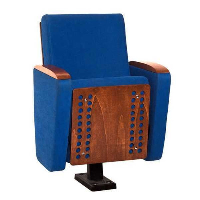 Sillón Art Deco Sillón Sofá de 1 plaza en diseño de teatro de lujo azul textil
