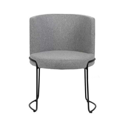 Silla moderna tapizada en tela color gris para comedor, 1 asiento, nuevo.
