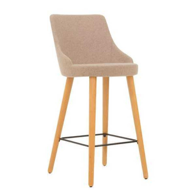Taburete de bar moderno, silla de diseñador de madera, taburete de comedor, taburete de bar beige nuevo.