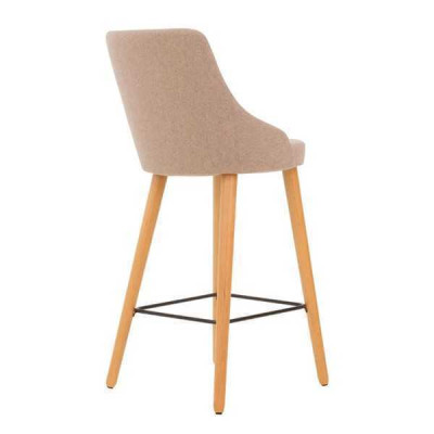 Taburete de bar moderno, silla de diseñador de madera, taburete de comedor, taburete de bar beige nuevo.