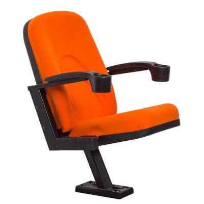 Moderno sillón sofá de 1 plaza para teatro cine diseño lujo naranja textil