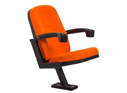 Moderno sillón sofá de 1 plaza para teatro cine diseño lujo naranja textil