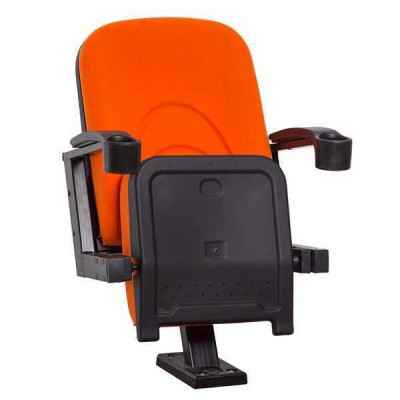 Moderno sillón sofá de 1 plaza para teatro cine diseño lujo naranja textil