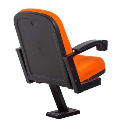 Moderno sillón sofá de 1 plaza para teatro cine diseño lujo naranja textil