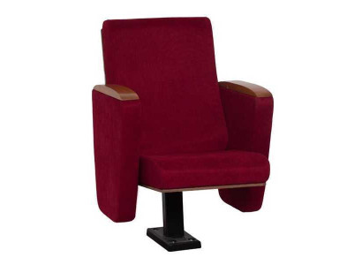 Sofá de 1 asiento de diseño teatral de lujo Art Deco en rojo, tejido nuevo.