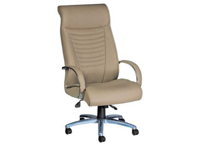 Elegante silla de juegos beige, silla de oficina, silla giratoria de escritorio, sillón de dirección.