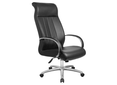 Sillas de ordenador negras Silla ejecutiva Sillón de cuero artificial Acolchado Silla de oficina Giratoria