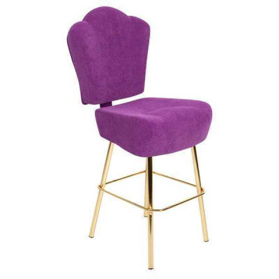 Moderno taburete lila diseñador taburete de bar textil elegante muebles de lujo taburete
