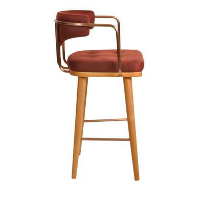 Elegante taburete de bar silla de diseñador silla de madera silla de comedor taburete bar marrón nuevo.