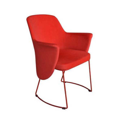 Silla de comedor moderna Silla de cocina Butaca Asiento Tapizado Moderno Madera Rojo