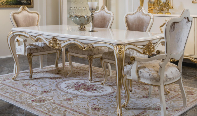 Comedor Conjunto de mesa y sillas de comedor Grupo Juego de mesa Juego de mesa de lujo de 5 piezas.