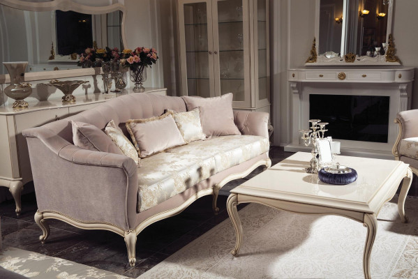 Tres plazas Sofá clásico Sofá Tapizado Muebles italianos Sofá