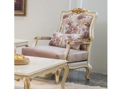 Muebles de lujo, diseño de sillón clásico Trono textil sala de estar