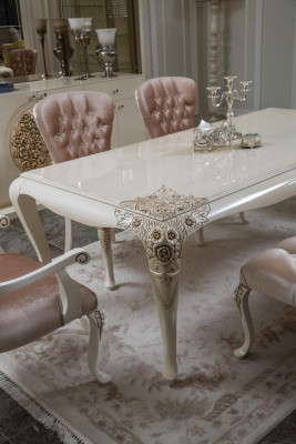 Mesa de comedor de lujo, mesa de diseño, mesas de comedor, mesas de madera, muebles italianos, 228cm.