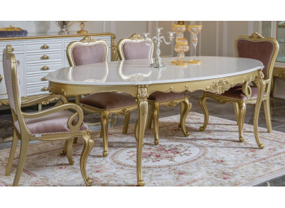 Mesa de comedor de lujo, mesa de lujo, mesa de madera de lujo de Italia, mesas de comedor clásicas, muebles clásicos.