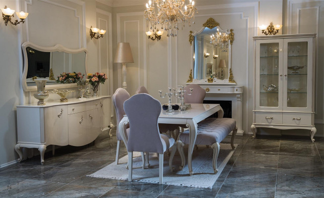 Vitrinas clásicas Aparador Vitrina Armarios de vidrio Muebles italianos de madera