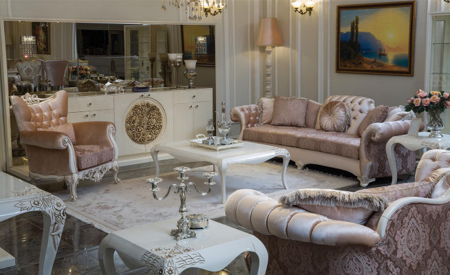Mueble de lujo xxl, cómoda, aparador, armario blanco
