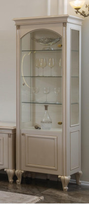 Vitrina Gabinete de vidrio de madera Aparadores Salón vitrinas Lujo italiano