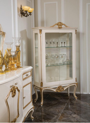 Vitrina de cristal Armario Estantería de madera Vitrina Diseño Art déco Sala de estar Nuevo