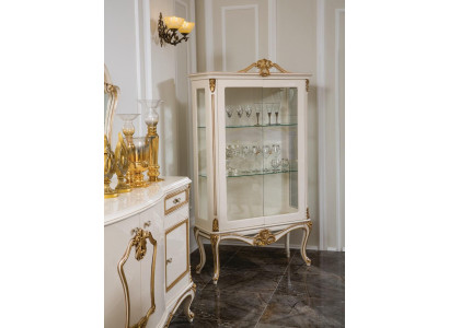 Vitrina de cristal Armario Estantería de madera Vitrina Diseño Art déco Sala de estar Nuevo