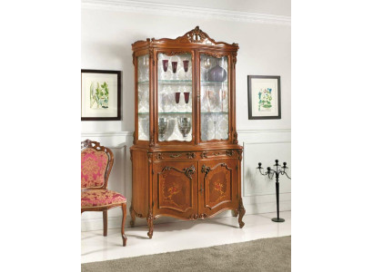 Vitrina Aparador de comedor Muebles de madera maciza italiana Armarios de vidrio Nuevo