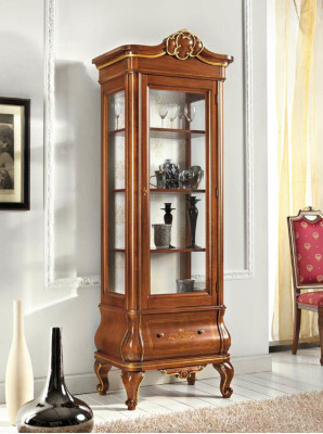Vitrina Gabinete de vidrio Muebles de madera para sala de estar Vitrinas Muebles de lujo italianos