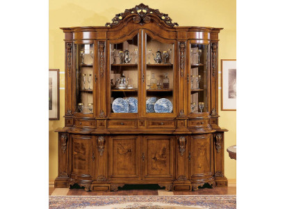 Vitrinas de madera maciza con vidrio Gabinete de madera maciza de salón Aparador de muebles de salón