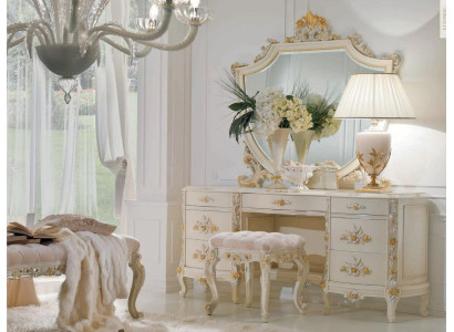Mesa de maquillaje, tocador, consola, cómoda de maquillaje, dormitorio, lujo, beige