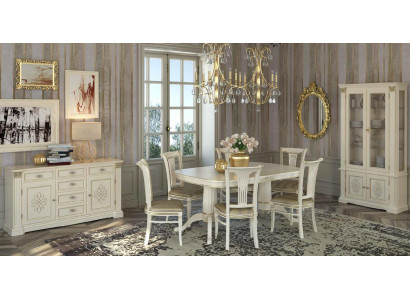 Conjunto completo Mesa de comedor + 6 sillas Conjunto de comedor Grupo de comedor Mesa de madera maciza Mesas de comedor de 9 piezas
