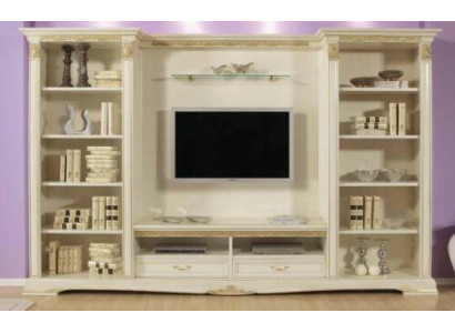 Conjunto de salón de televisión de madera maciza en estilo clásico italiano muebles de sala.