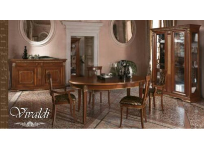 Comedor conjunto de madera maciza estilo barroco rococó mesa 4 sillas vitrina cómoda