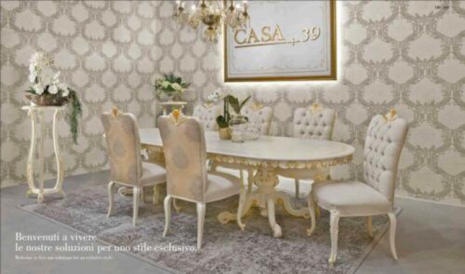 Muebles italianos de madera maciza para comedor 6 sillas silla con respaldo grupo de sillones
